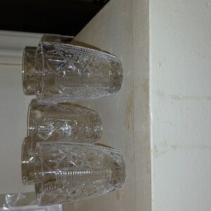 Crystal chot glasses for drinks.